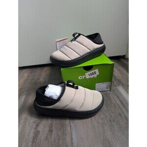 Crocs Classic Puff Moc Plush Clogs Lined Kid's 4 Women's 5.5 Beige Moth & Black